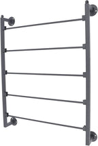 Wall Mounted Scarf Rack, 5-Tier Metal Scarves Towels Rack Wall Display Silk Ribbon Storage Organizer Black Hijab Hanger for Flower Shop Retail Store (Black)