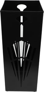 Square Metal Umbrella Holder, Umbrella Stand Rack for Entryway with Hollow Pattern, Fast Drying Rack Holder for Office and Entryway (Black)