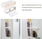 Umbrella Stand Holder Indoor, Wall Mounted No Punching Umbrella Storage Rack, Detachable Japanese Style Umbrella Stand Space Saving for Hotel Hallway Home Office