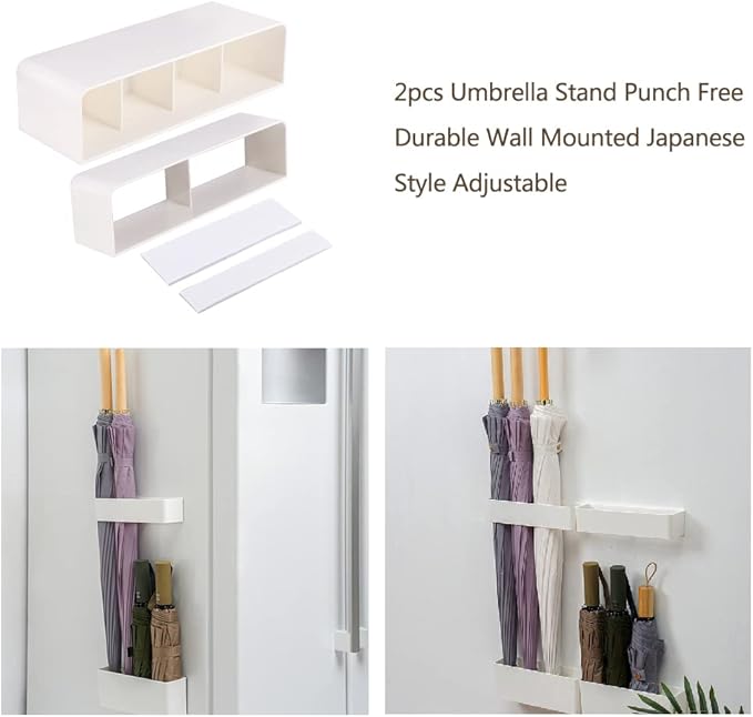 Umbrella Stands for Entryway, Umbrella Rack Stand Holder with Drip Tray, Height Adjustment Space Saving Organizer for Hotel Hallway Home Office(COLOR:White)