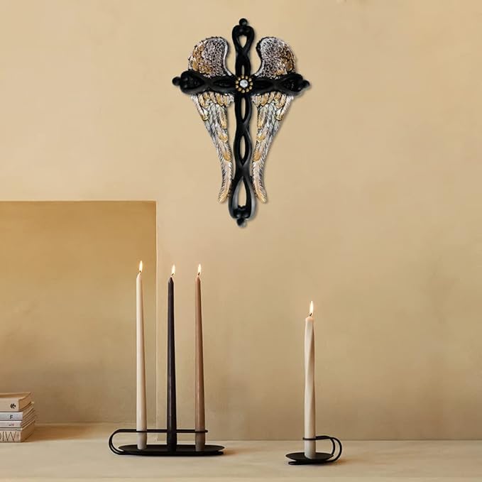 Crucifix Wall Cross, Crosses Wall Decor, Angel Wings Wall Decor, Jesus Religious Catholic Christian Native American Southwestern Unique Gothic Mexican Vintage Retro Wall Art Decor For Home Sculpture