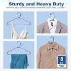 HOUSE DAY Plastic Hangers 20 Pack, Space Saving Clothes Hangers with Built-in Hooks, Durable & Strong Closet Organizers and Storage, Dorm Room Essential, Perfect for Shirts, Coat, Pants, Dress - Grey