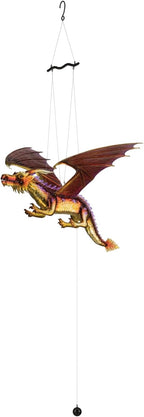 Regal Art & Gift Flying Bird Hanging Metal Mobile - Decorative Outdoor Wind Motion Sculpture for Patio, Porch & Garden Décor - Dragon