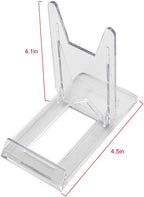 Artliving Plate Stands for Display Set of 6, Two Part Adjustable Clear Plastic Display Stand Easel for 5-9 Inch Plates, Bowls, Picture Frames, Books, Comics, Photo, Small Signs and Collectibles