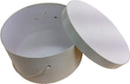 Sarah's Hat Boxes Classic Ivory Hat Box – 12.75" x 6.5" (Dia. x Ht.) Handmade in USA – Odorless Non-Toxic Adhesive, Cording Handle – Premium Storage for Hats & Accessories