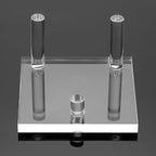 Hipiwe 4-Pack Clear Acrylic Display Stand, Three-Peg Display Easel Stands for Fossil Coral Geodes Rock Mineral Agate Small Collectibles, Large