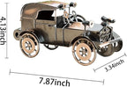 Metal Antique Vintage Car Model Handcrafted，Vintage Car Model Old Vintage Car Model Car Sculpture Antique Classic Car Ornament for Car Arts Craft Office Home Desktop Decoration Hobbies (Bronze 2)