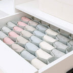 Poeland Drawer Divider Organizer Adjustable DIY Grid Honeycomb Drawer Divider for Underwear Belt Scarf Socks Gray