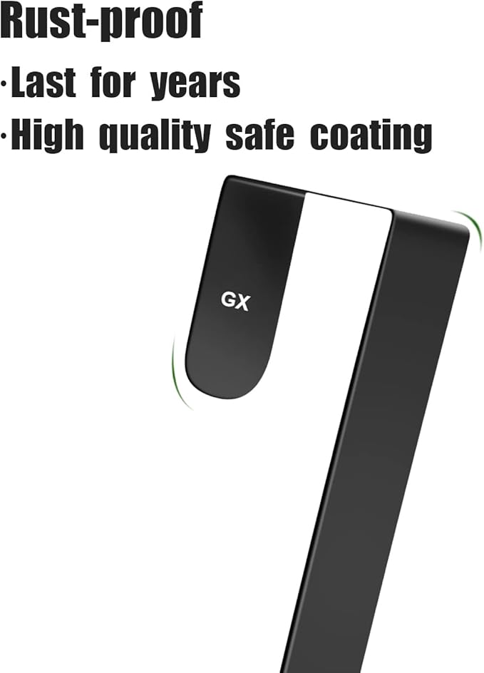 GameXcel 15" Wreath Hanger for Front Door - Large Wreath Metal Hook for Christmas Wreath Over The Door Single Hook, Black