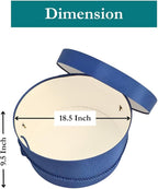 Sarah's Hat Boxes Classic Royal Hat Box – 18.5" x 9.5" (Dia. x Ht.) Handmade in USA – Odorless Non-Toxic Adhesive, Cording Handle – Premium Storage for Hats & Accessories
