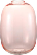 Pink Glass Vase, 10 Inches Large Glass Vase for Flowers, Tall Glass Vases for Modern Decor, Floor Vases for Living Room, Dining Table, Mantle, Shelf, Wedding, Office, Entryway, Centerpiece