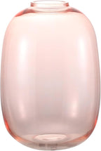 Pink Glass Vase, 10 Inches Large Glass Vase for Flowers, Tall Glass Vases for Modern Decor, Floor Vases for Living Room, Dining Table, Mantle, Shelf, Wedding, Office, Entryway, Centerpiece