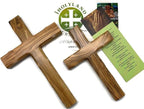 Olive Wood Wall Cross from Bethlehem, Wall Hanging Wooden Cross, confirmation cross gift, Baptism Gifts, Holy Wall cross, Hand Made religious décor Cross From the Holy Land (Medium Cross 6.2" x 4.2")