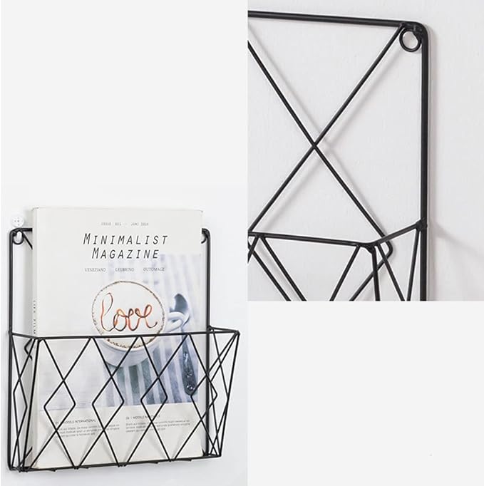 Iron Wire Collection For Case Wall Mount File Holder Metal Magazine Organizer Holder Home School Dorm Organizer Supplies Wall Magazine Holder Rack Gold Metal Clear For Bathroom