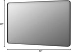 LOAAO 50X30 Inch Black Metal Framed Bathroom Mirror for Wall, Matte Black Bathroom Vanity Mirror Farmhouse, Large Rounded Rectangle Mirror, Anti-Rust, Tempered Glass, Hangs Horizontally or Vertically