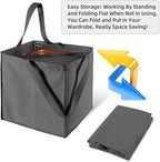 Clothes Hanger Organizer Holder for Space Saving, Fresheracc Hanger Triangle Storage Bag with Handles for Closet Tidier Laundry Rooms Wardrobe Drying Rack, Waterproof Container (Square Grey)