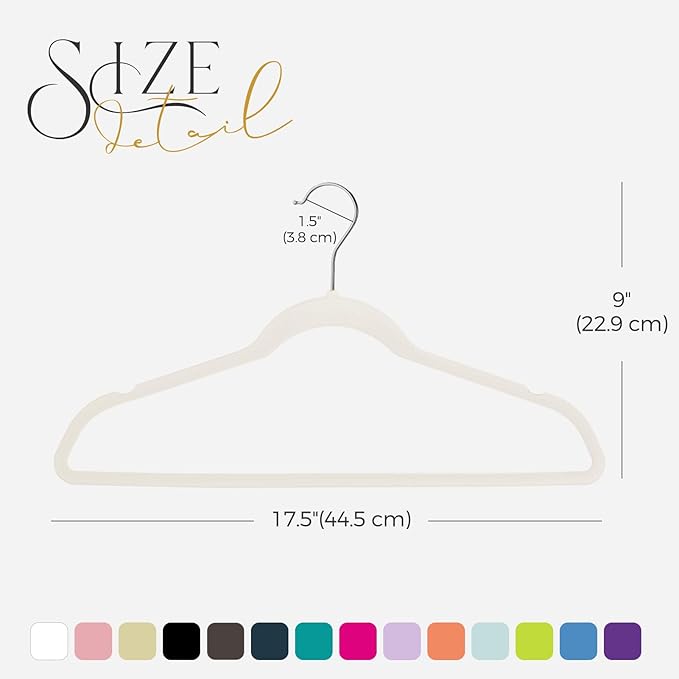 HOUSE DAY Premium Velvet Hangers 100 Pack, Non-Slip Clothes Hangers Ivory - Durable and Sturdy Felt Hanger, Velvet Hanger for Coat, Pants & Dress Slim Space Saving for Closet Organizer