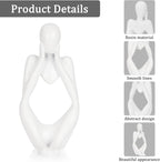 Sandstone Resin Thinker Style Abstract Sculpture Statue Collectible Figurines Home Office Bookshelf Desktop Decor (Small White, Focus)