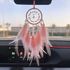 Dream Catchers for Cars,Boho car Decor,Small Feather Dream Catcher Hanging Car Deco Accessories for Women (Pink)