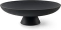 LIN CHUAN Large Decorative Bowl, Modern Resin Pedestal Bowl for Home Decor, Stylish Fruit Bowl for Kitchen Counter, Chic Key Holder for Entry Table, Matte Black