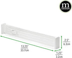 mDesign Expandable Dresser Drawer Divider with Foam Ends, Drawer Divider Locks in Place, Separators for Clothing and Accessories in Closet or Dresser Drawer, Ligne Collection, 4 Pack, White