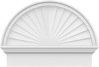 24"W x 18-3/4"H x 2-3/4"P Half Round Sunburst Architectural Grade PVC Combination Pediment
