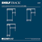 ClosetMaid ShelfTrack Wire Closet Organizer System, Adjustable from 2 to 4 Ft., With Shelves, Clothes Rods, Hardware, Durable Steel, White