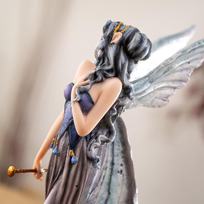 Pacific Giftware Moonlight Fairy with Wolves Fantasy Figurine with Glittering Wings and Guardian Wolves Perfect for Nature and Fantasy Decor Collectible Figurine 10 Inches Tall