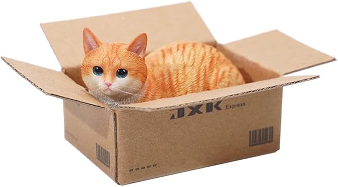 JXK Inbox Cat Statue Small Cat Figurine for Table Decor Durable Polyresin with Intricate Details Gifts for Cat Lovers