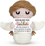 Teacher Appreciation Gifts,Teachers Gifts - Handmade Positive Angel Crochet - Birthday Gift, Going Away, Retirement Gift for Teacher