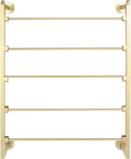 Wall Mounted Scarf Rack, 5-Tier Metal Scarves Towels Rack Wall Display Silk Ribbon Storage Organizer Gold Hijab Hanger for Flower Shop Retail Store (Gold)