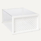 Amazon Basics Stackable and Foldable Clear Shoe Storage Organizer Box, Small, 12-Pack