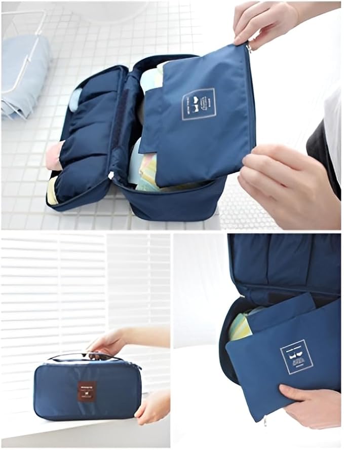vanki 1 pc Portable Travel Drawer Dividers Closet Organizers Bra Underwear Storage Bag,Navy Blue