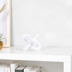 XMGZQ White Knot Decor for Coffee Table Book,Chain Link Decor for Bookshelf Entry Table TV Stand,Minimalist Knot Sculpture for Home Living Room,Object Decoracions para sala,adornos para sala Modernos