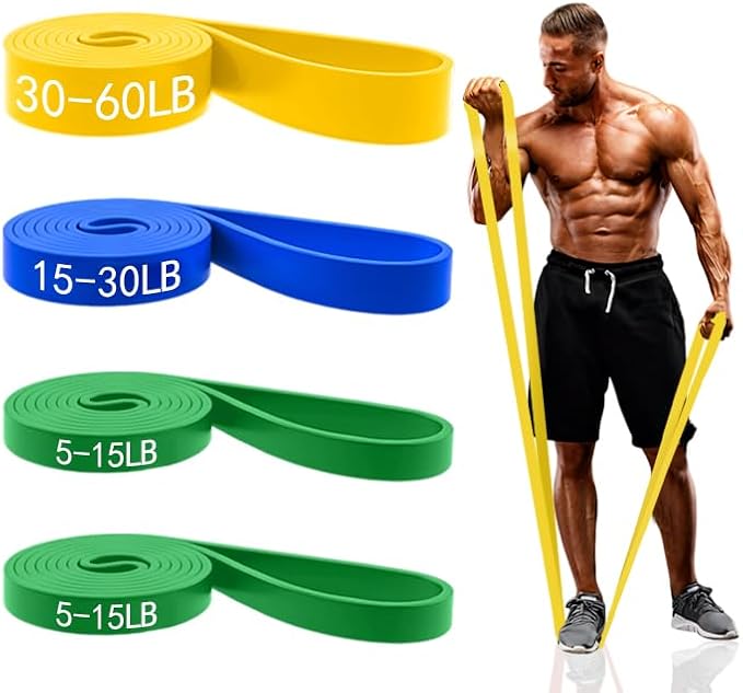 Resistance Bands for Working Out, Pull Up Assistance Bands Set for Men & Women,Latex Workout Bands, Eexercise Bands Resistance for Body Stretching,Muscle Training and Physical Therapy (5pcs)