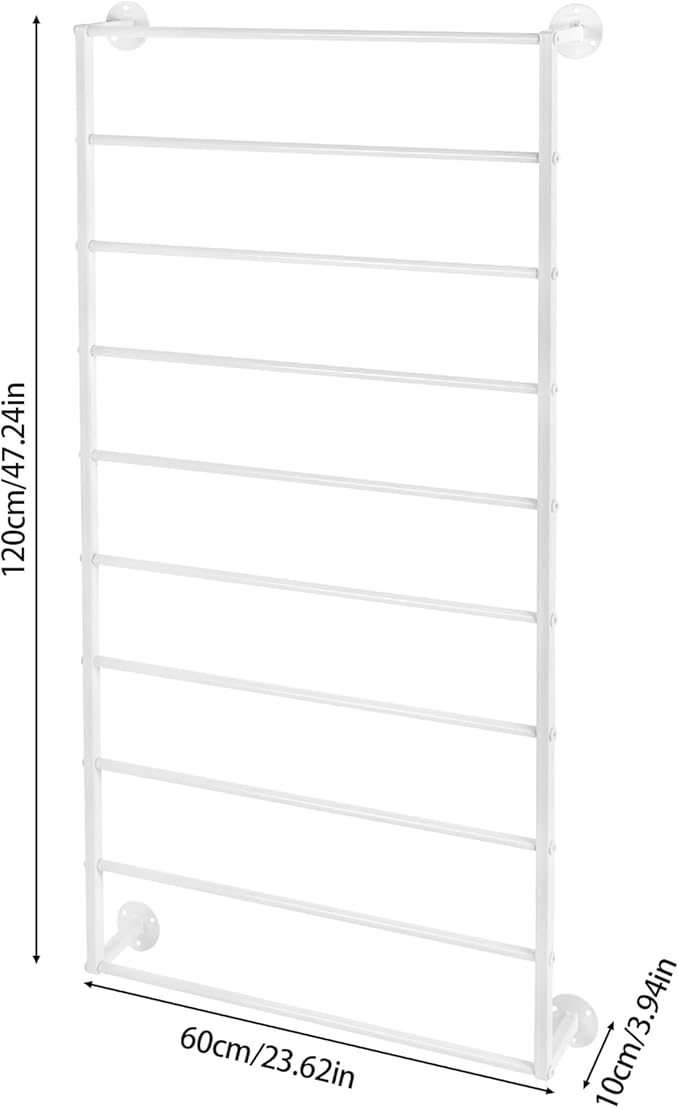 Scarf Organizer, Hijab Organizer, 10 Tier Wall Mounted Ribbon Rack, Ties Silk Scarves Towels Storage Multifunctional Metal Rack, Wall Shelf for Clothing Store, Flower Shop, Home