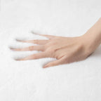 White Faux Rabbit Fluffy Fur Rugs for Bedroom Machine Washable Furry Area Rugs for Living Room Smal 2x4 Shag Runner Rug Nursery Rug