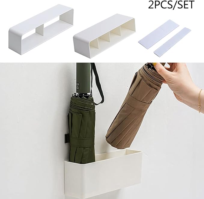 EKDJKK 2pcs Umbrella Stand Holder Umbrella Stand No Punching Required Durable Japanese Style Adjustable Wall Mounted Umbrella Storage Rack for Home Indoor