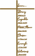 Qtaikong Large Metal Cross Wall Art with Scripture - Christian Religious Wall Decor, Jesus Home Church Wall Hanging, Scripture-Inspired Christian Gift for Christians(golden)