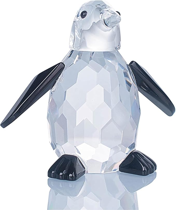 LONGWIN Crytal Cute Penguin Figurines of Glass Collectible Animal Figurines Desk Decoration Ornaments