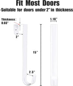 GameXcel 2 Pcs 15" Wreath Hanger for Front Door - Large Wreath Metal Hook for Christmas Wreath Over The Door Hanger - White