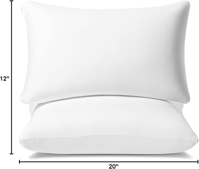 AM AEROMAX 12 × 20 Pillow Insert (Pack of 2) Memory Foam Lumbar Support Throw Pillow Sham Rectangular for Decorative Cushion Bed Couch Sofa Without Deform After Longtime Use