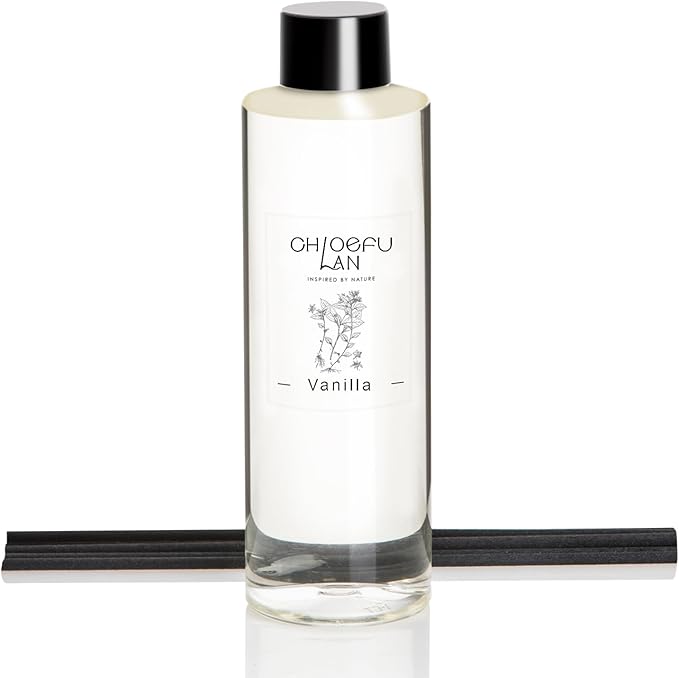 Vanilla Scented Oil Reéd Diffuser Refill 200ml/6.76 fl oz Natural Fragrances Oil - Best for Aromatherapy, SPA and Home, 0% Alcohol, Unique Blend to Promote Calming & Relieve Stress