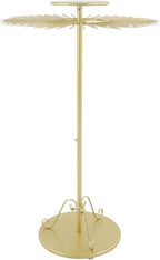 Scarf Display Stand 45-Arm Scarf Holder Organizer Freestanding Scarf Hanger 360° Rotating Rack for Home and Clothing Store (Gold, 45 Rods)