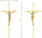 KUXBET Crucifix Wall Cross, Metal Wall Hanging Cross,10inch Gold Jesus Crucifix Home Décor, Gift for Family