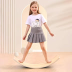 Wooden Balance Board Kids, [Natural Wood] Wobble Board for Toddlers Kids Children, 35" Rocker Board for Open Ended Montessori Learning Toy, Birthday Gifts for 3 4 5 6 7 8 Year Old Boys Girls (burlywood-L)