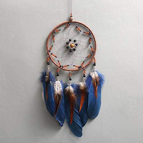 MOONFLY Dream Catcher Handmade Traditional Feather Dreamcatcher Hanging Home Wall Decoration Craft Ornament for Home, Bedroom, Kids, Boys Native American Style Décor (Star)