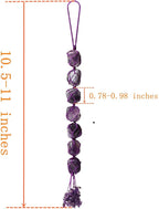 Handmade Natural Amethyst Crystal Window Car Hanging Ornaments 7 Chakra Home Decoration Feng Shui Ornament Yoga Meditation Car Decoration Tumbled Palm Stones
