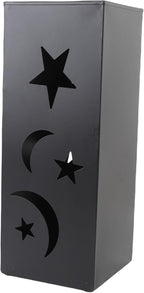 Brrnoo Metal Umbrella Holder with Star Moon Design, Tall Entryway Stand for Home Hotel, Large Capacity Storage Rack Organizer Bin
