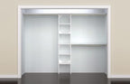 ClosetMaid SuiteSymphony Wood Closet Organizer Kit with Tower, 3 Hang Rods, Top Shelves, Adjustable, Fits Spaces 5 - 9 ft. Wide, Pure White